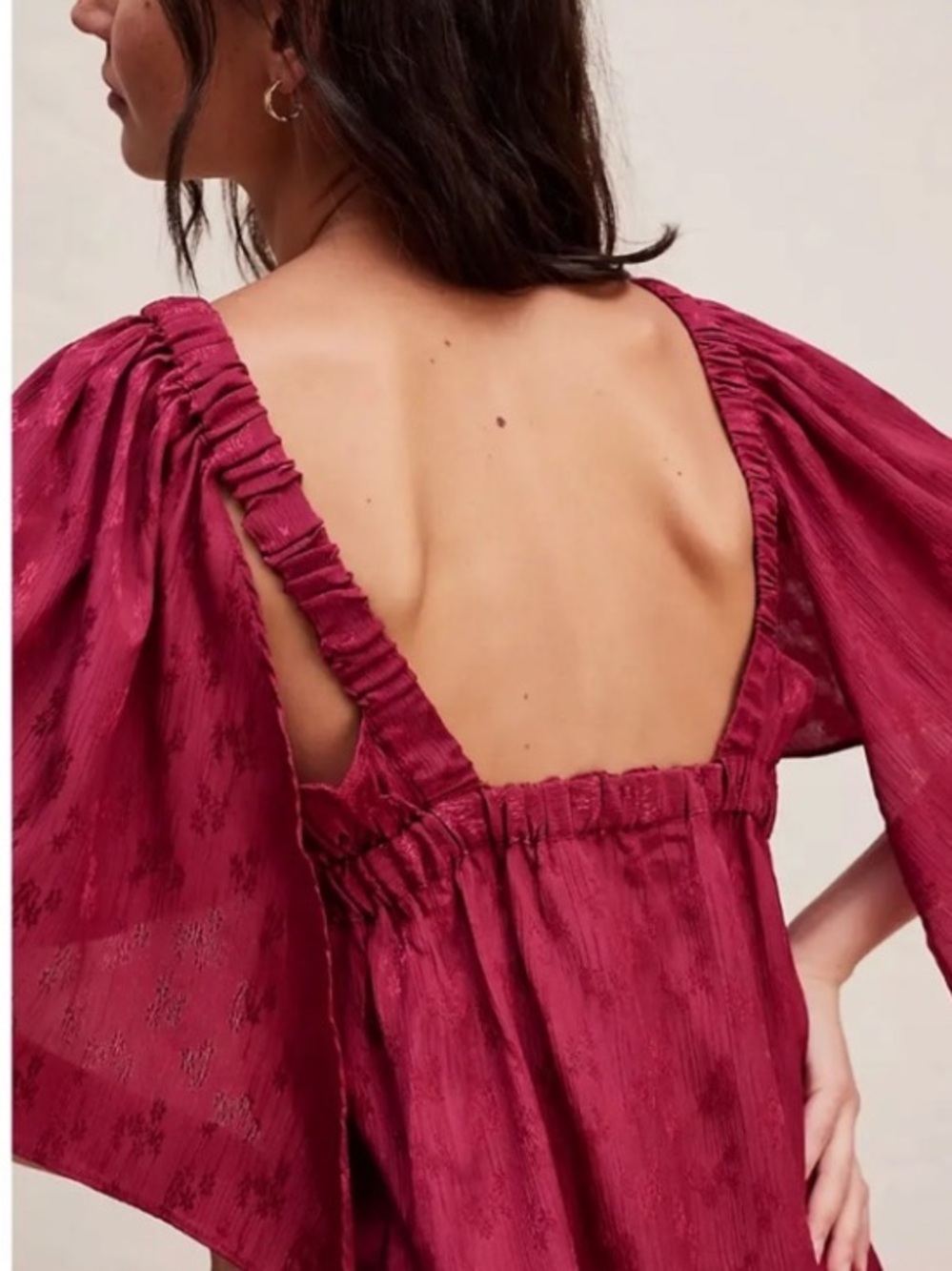 NWT Free People Cha Cha Maxi Dress Red Jacquard Boho Wedding Guest Goddess M - Picture 3 of 16
